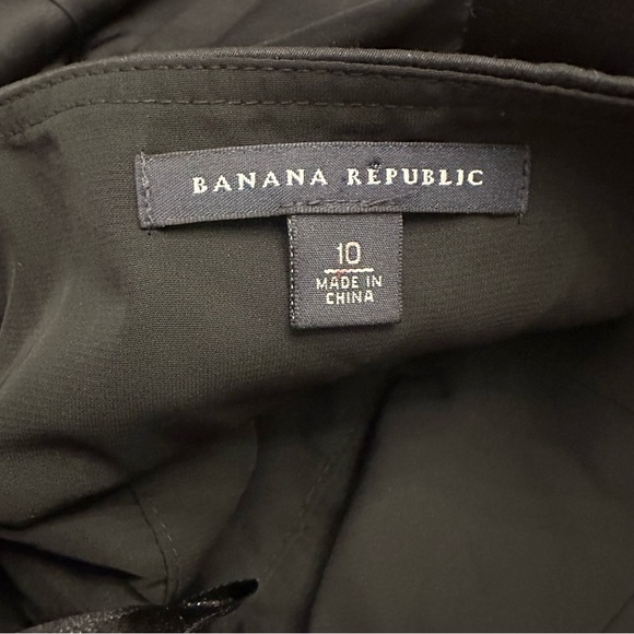 Banana Republic Silk Black Strapless Cocktail Dress Formal Wedding Guest Size 10 - Picture 7 of 9